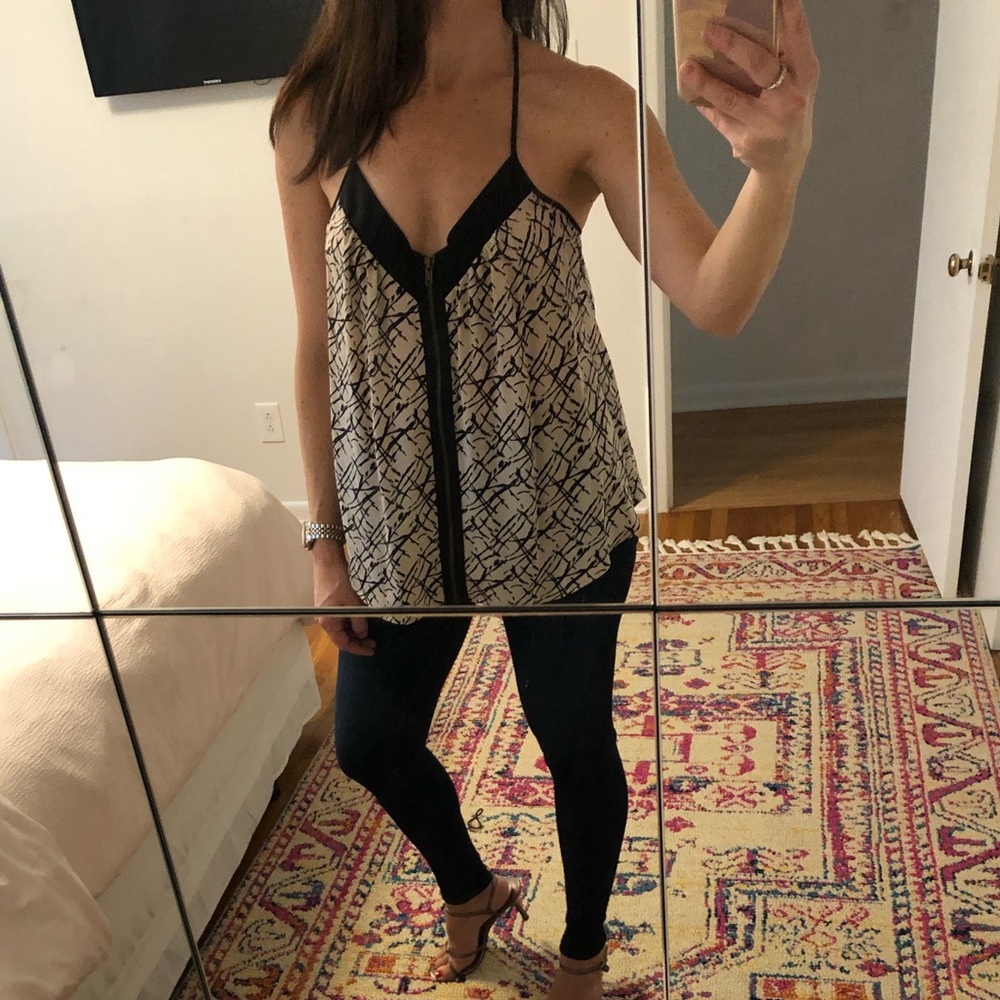Silence + Noise T-back Zipper Front Cami